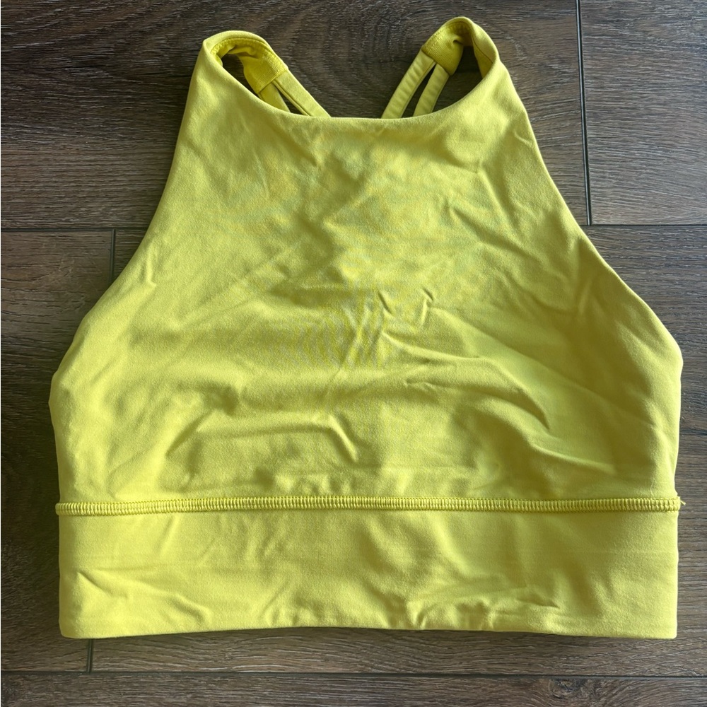 Lululemon Yellow High-Neck Sports Bra